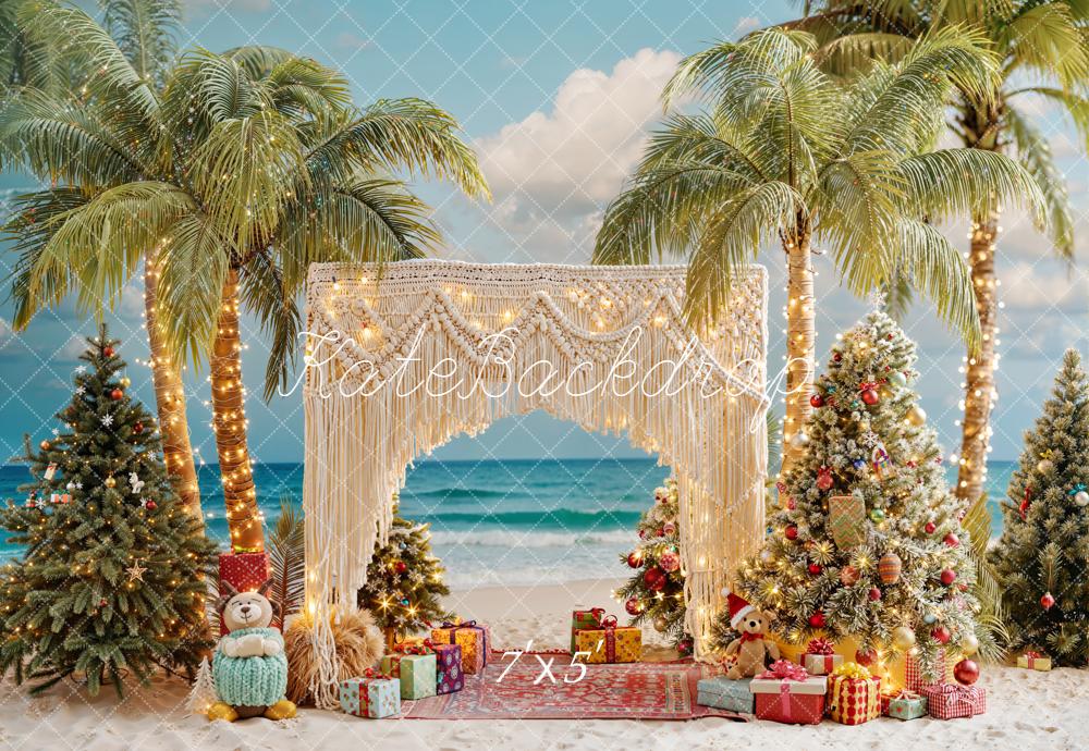 Kate Christmas Beach Macrame Arch Backdrop Designed by Emetselch - Kate Backdrop AU