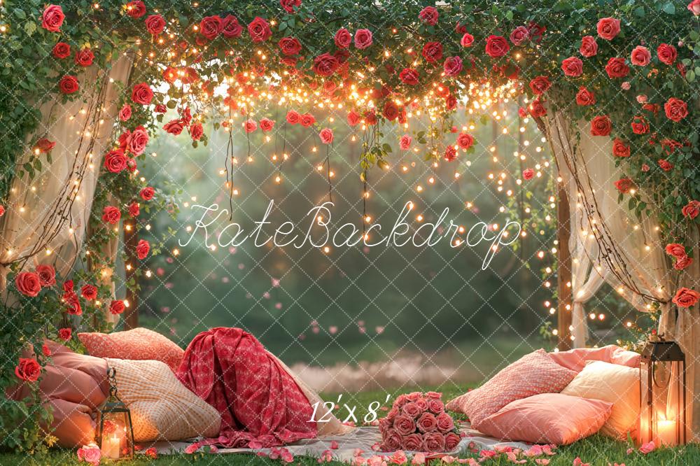 Kate Rose Fairy Lights Pillows Fleece Backdrop Designed by Chain