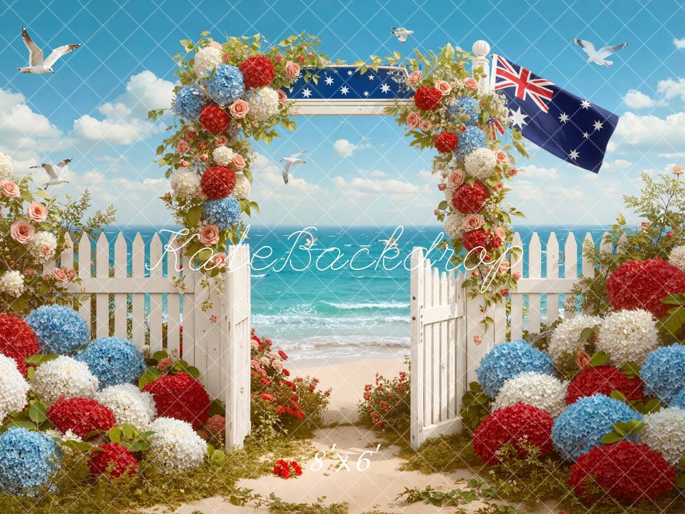 Kate Australia Flower Arch Ocean Gate Backdrop Designed by Emetselch