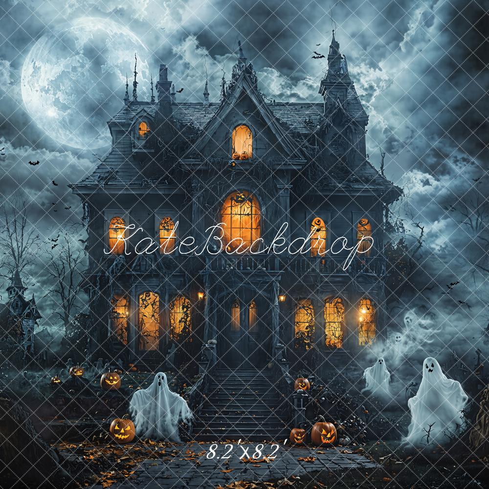 Kate Halloween Haunted House Ghosts Backdrop Designed by Emetselch - Kate Backdrop AU
