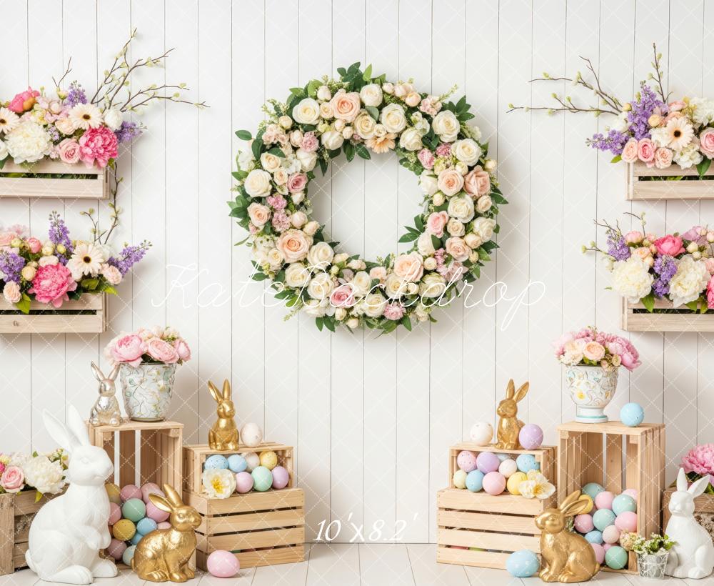 Kate Easter Bunny Wood Crates Eggs Backdrop Designed by Patty Roberts