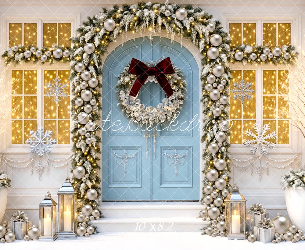 Kate Christmas Blue Door Backdrop Designed by Mini MakeBelieve - Kate Backdrop AU