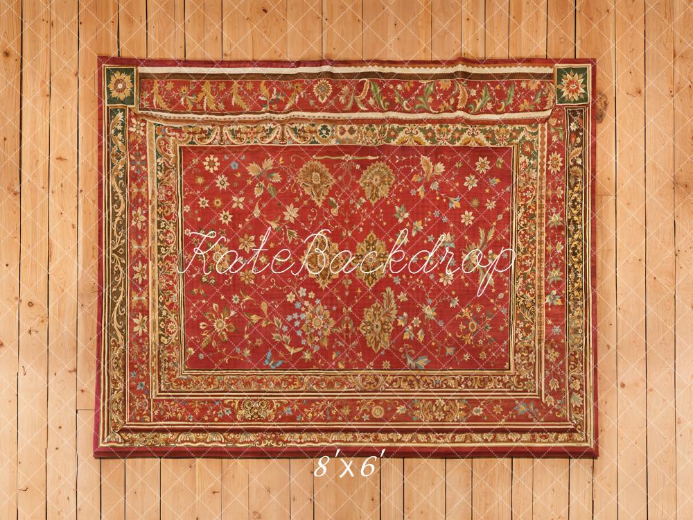 Kate Red Fabric Texture Wooden Planks Backdrop Designed by Emetselch - Kate Backdrop AU