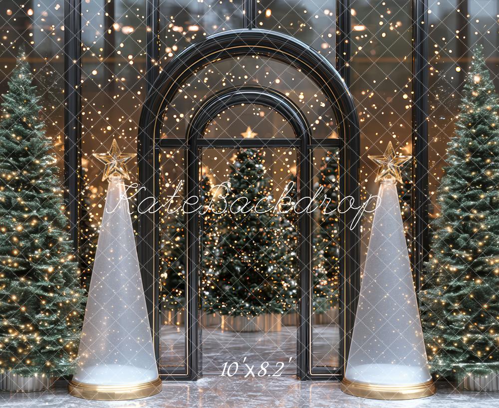 Kate Christmas Archway Pine Trees Backdrop Designed by Mini MakeBelieve - Kate Backdrop AU