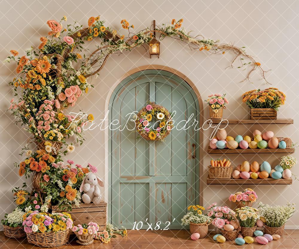 Kate Easter Eggs Arch Door Fleece Backdrop Designed by Emetselch