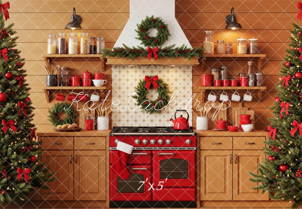 Kate Christmas Kitchen Wreaths Backdrop Designed by Patty Roberts