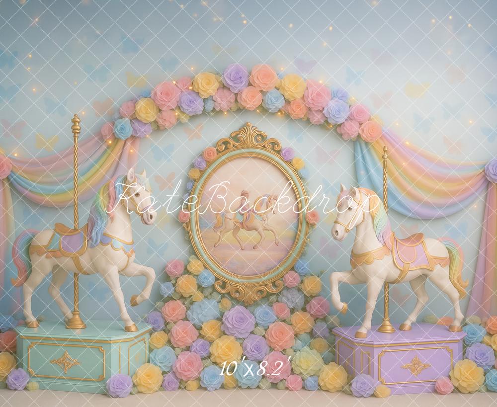 Kate Carousel Horses Backdrop Designed by Ashley Paul