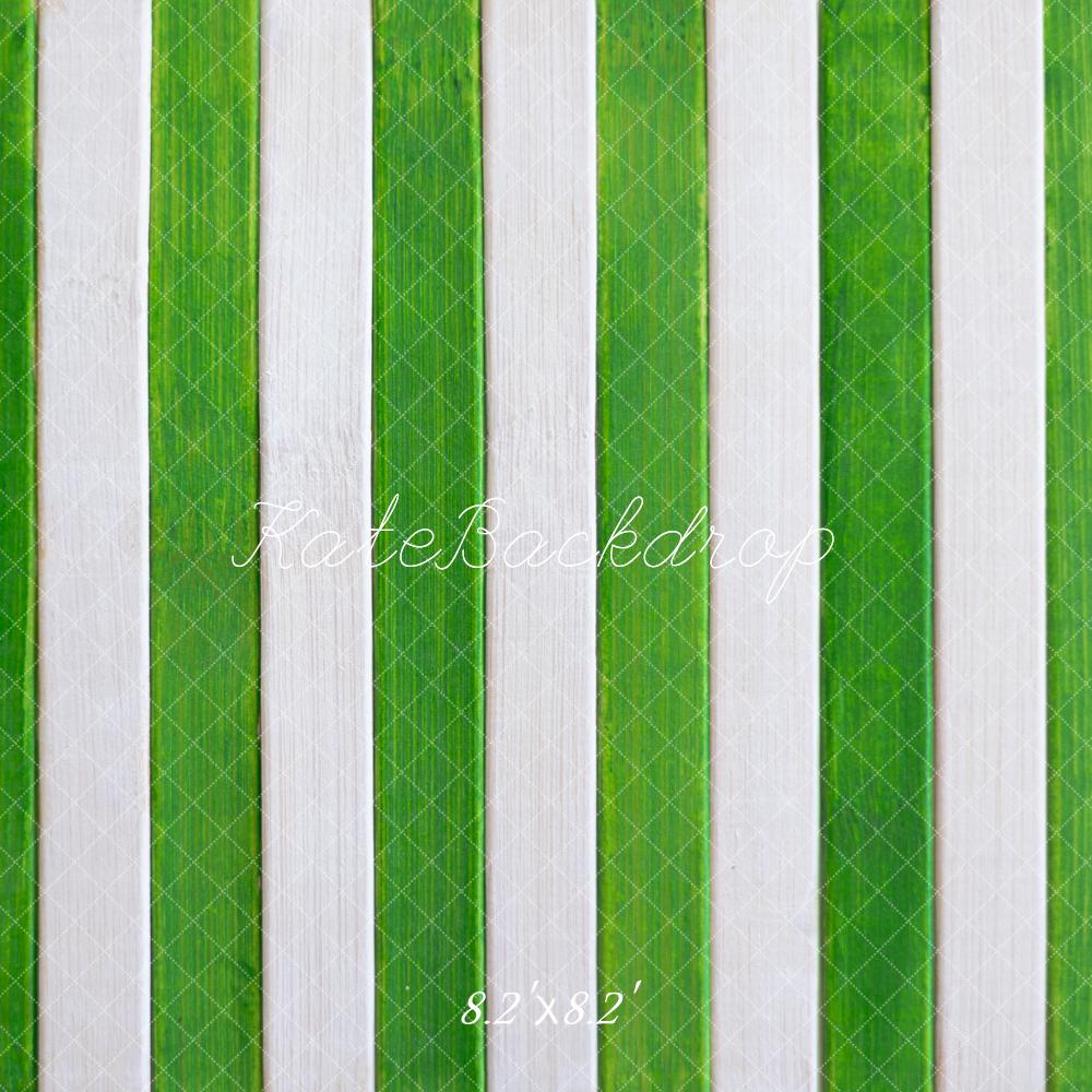 Kate Green White Vertical Striped Wall Backdrop Designed by Mini MakeBelieve
