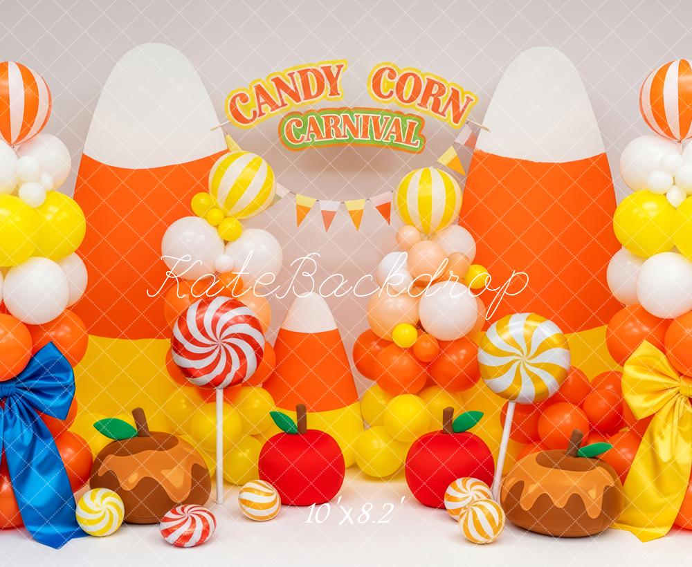 Kate Candy Corn Carnival Balloons Backdrop Designed by Patty Roberts
