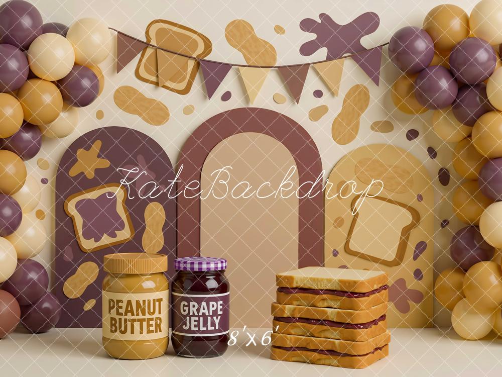 Kate Peanut Butter Jelly Toast Bunting Backdrop Designed by Mini MakeBelieve - Kate Backdrop AU