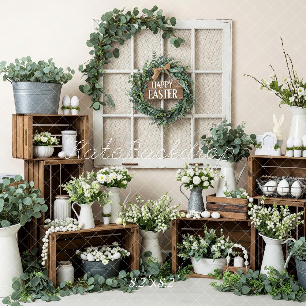 Kate Easter Greenery Wooden Crates Backdrop Designed by Patty Roberts