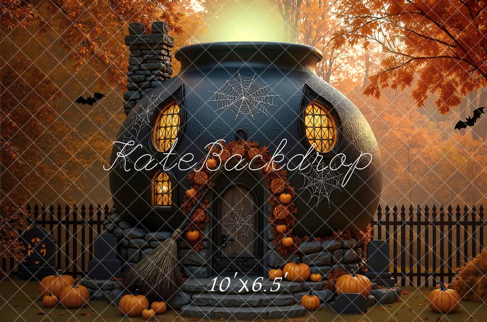 Kate Halloween Cauldron House Backdrop Designed by Mini MakeBelieve