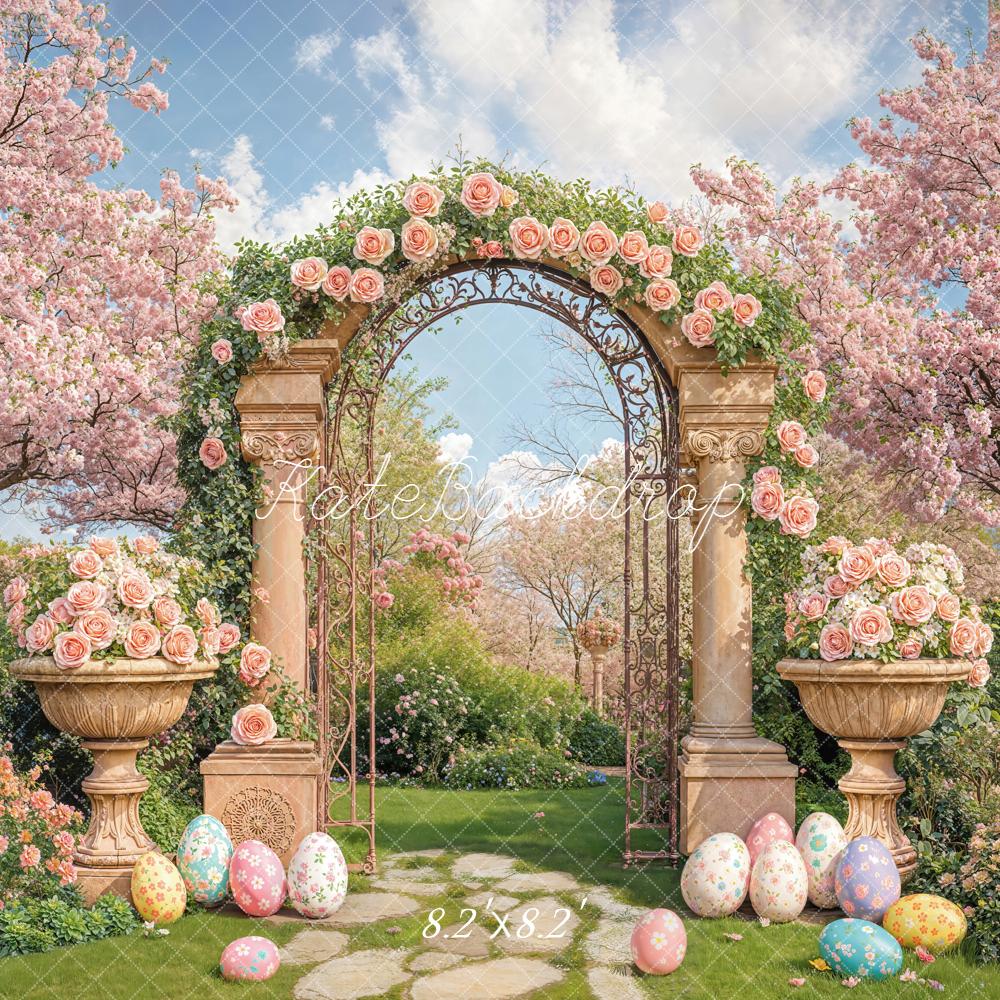 Kate Easter Flower Arch Eggs Garden Backdrop Designed by Emetselch