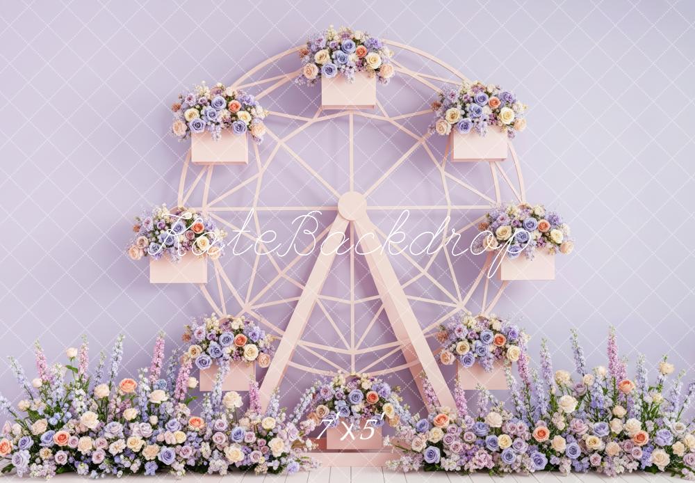 Kate Ferris Wheel Floral Lavender Backdrop Designed by Patty Roberts