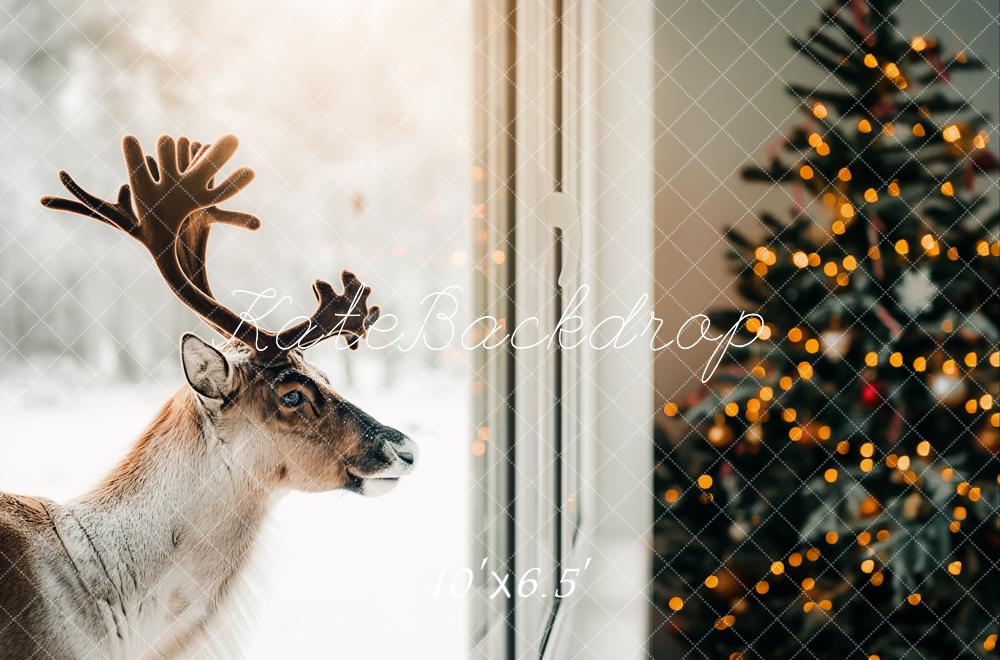 Kate Christmas Reindeer Tree Backdrop Designed by Kerry Anderson