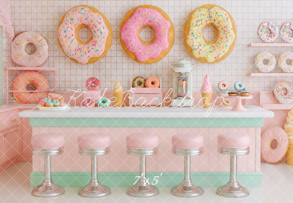 Kate Donut Shop Counter Pink Backdrop Designed by Patty Roberts - Kate Backdrop AU