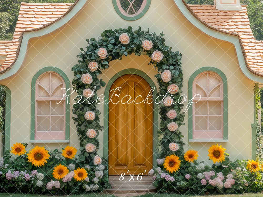 Kate Flower Arch Cottage Sunflower Garden Backdrop Designed by Mini MakeBelieve