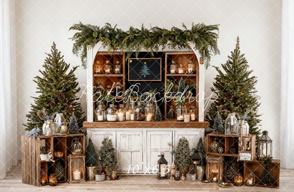 Kate Christmas Cabinet Trees Backdrop Designed by Emetselch