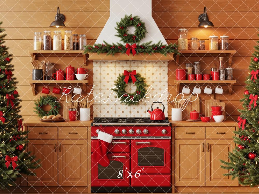 Kate Christmas Kitchen Wreaths Backdrop Designed by Patty Roberts