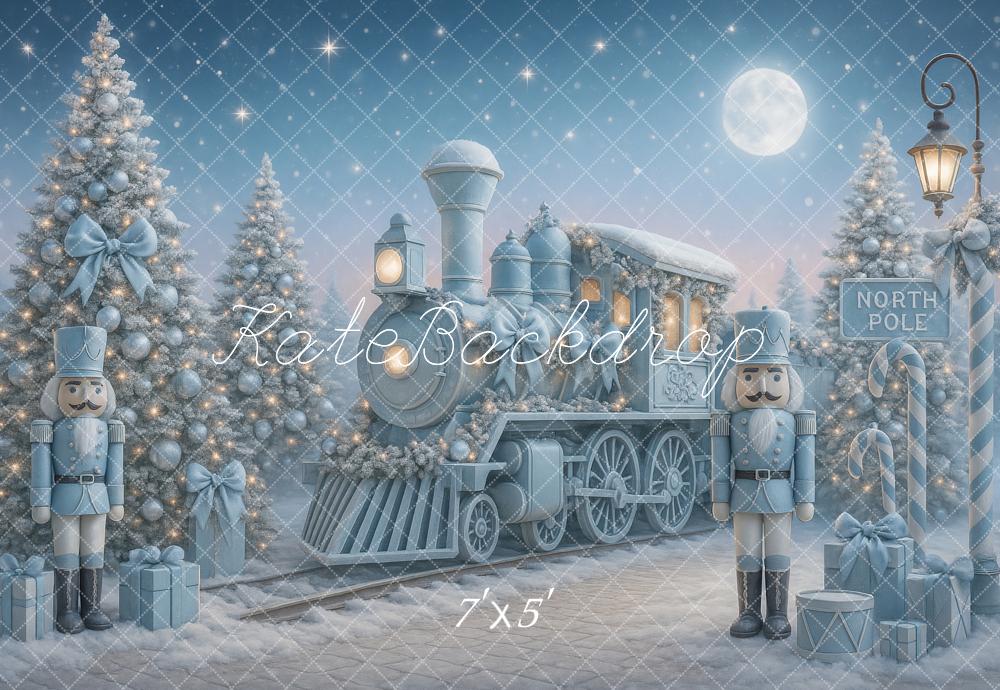 Kate Blue Train Nutcracker Backdrop Designed by Ashley Paul