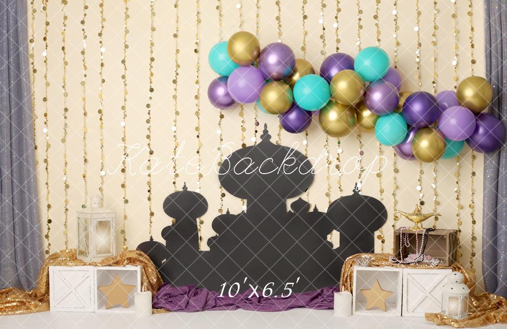 Kate Arabian Nights Palace Balloons Backdrop Designed by Melissa King - Kate Backdrop AU