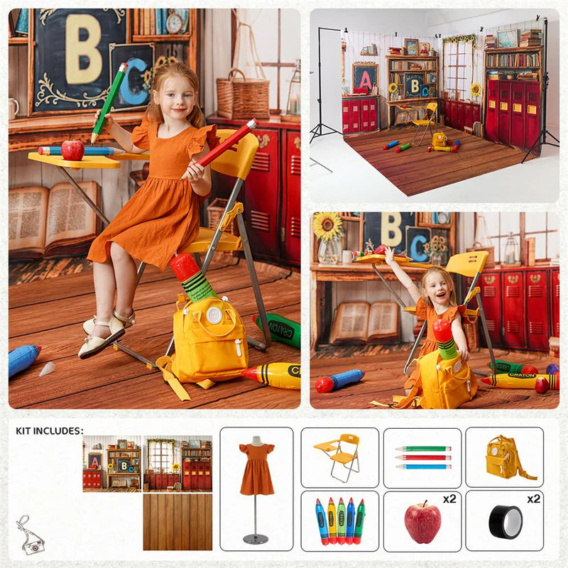 Kate Back To School Classroom Pencil Room set Photo Kit