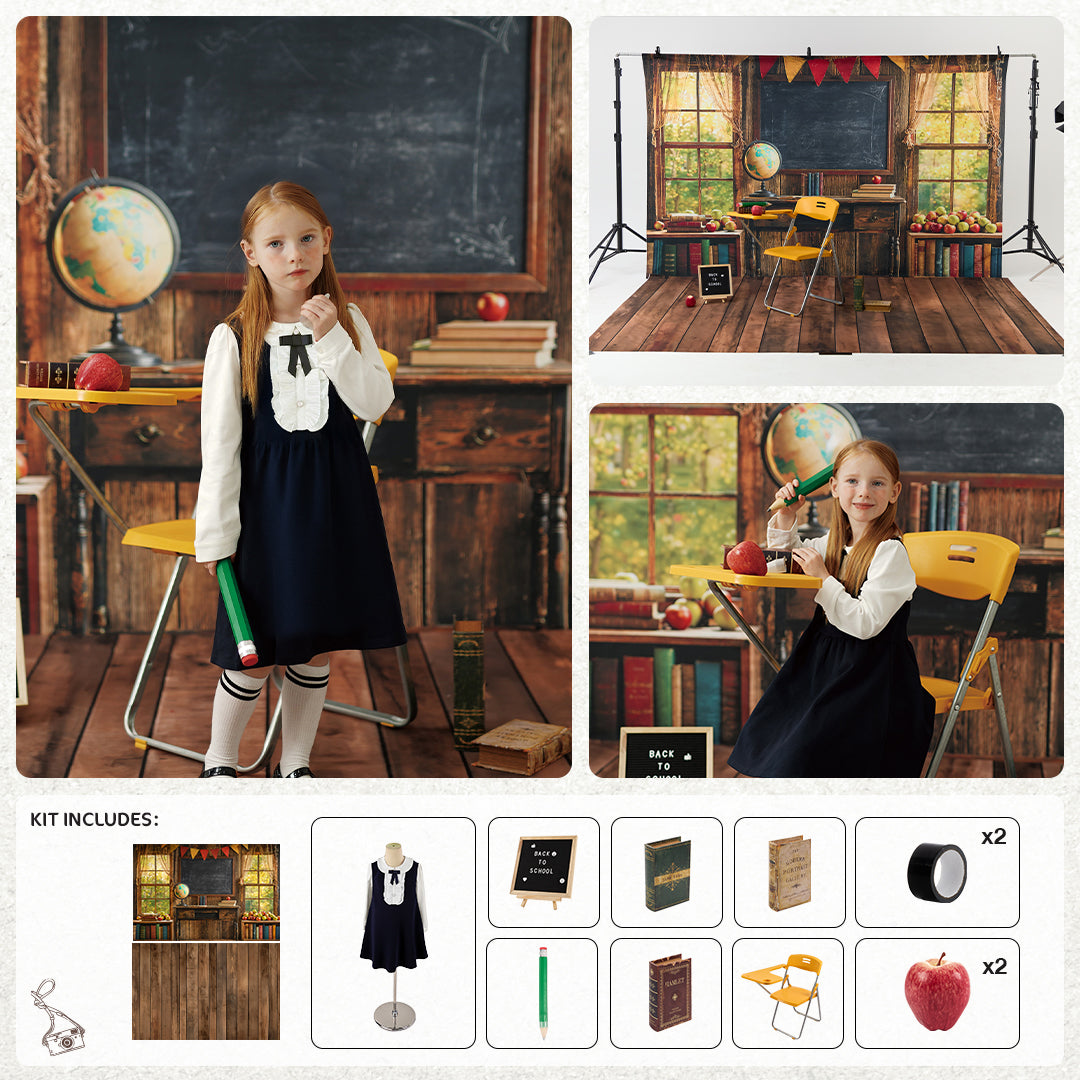 Kate Back to School Chalkboard Globe Photo Kit