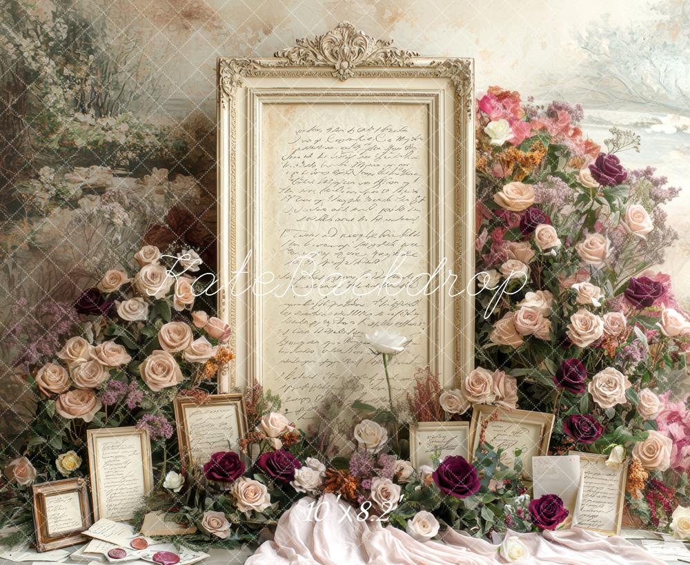 Kate Wedding Roses Vintage Frames Backdrop Designed by Mini MakeBelieve
