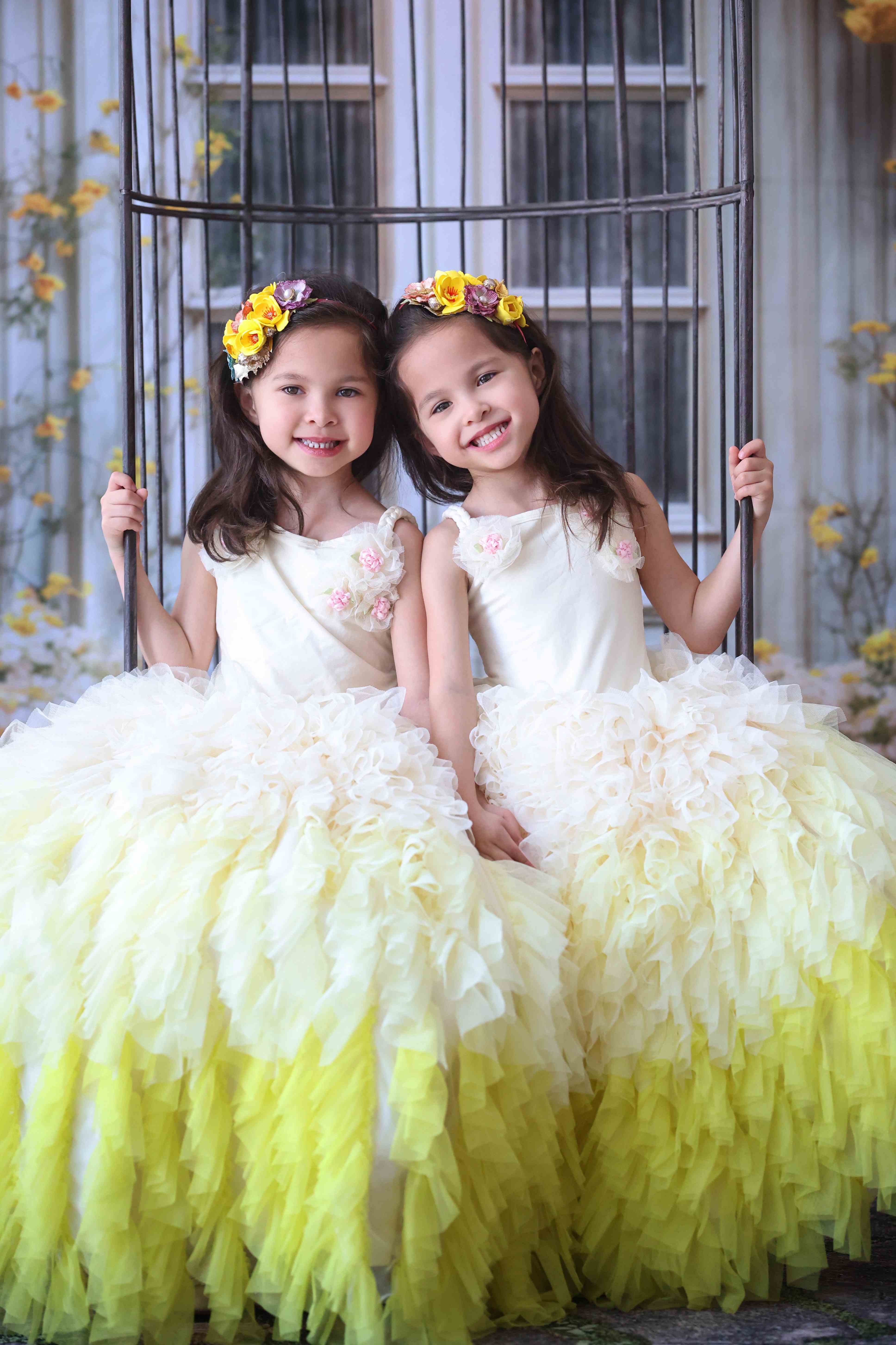 Kate Yellow Flowers Spring Wooden Door Backdrop Designed by Emetselch - Kate Backdrop AU