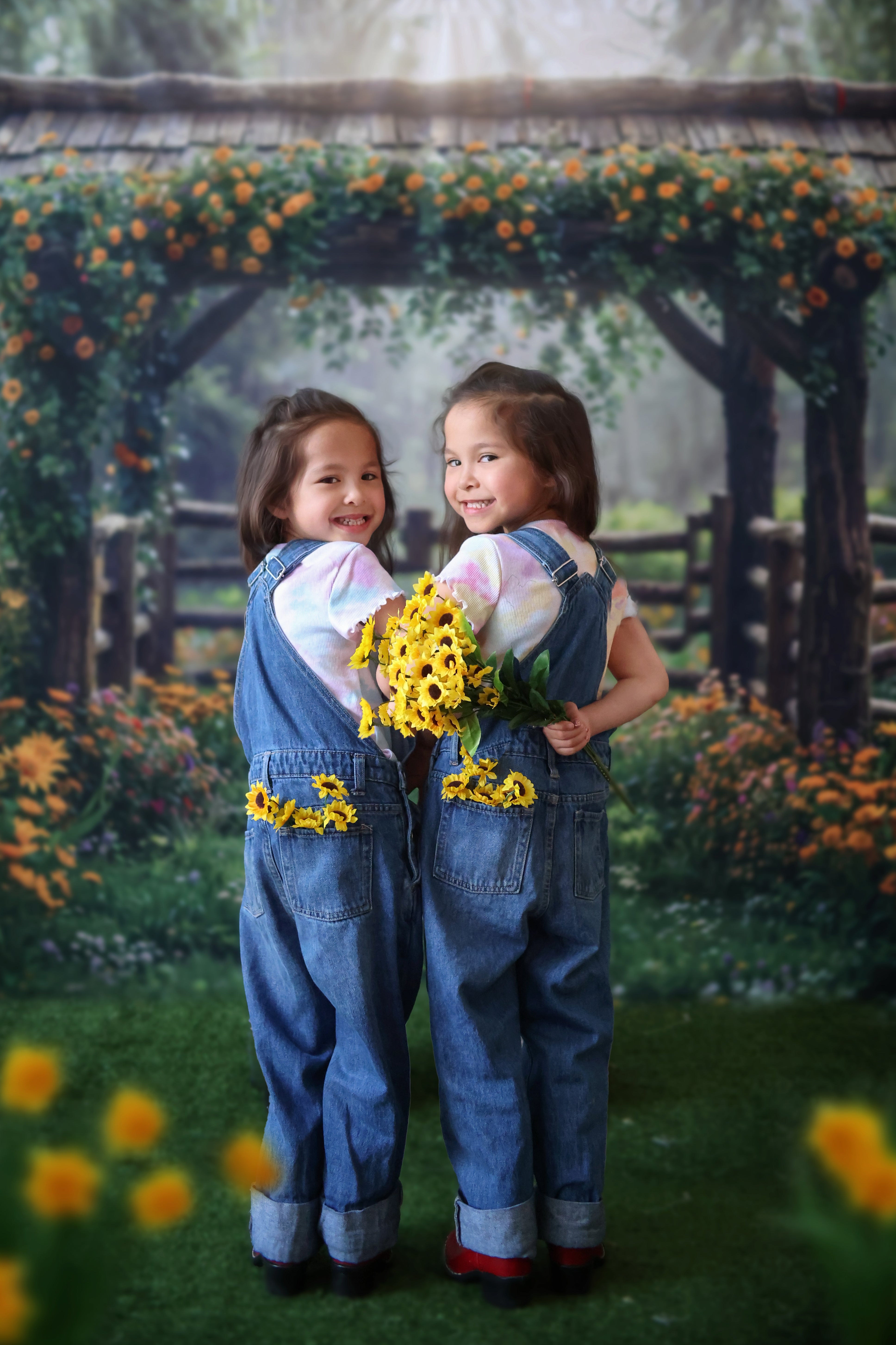 Kate Spring Flowers Wooden Fence Backdrop Designed by Chain Photography - Kate Backdrop AU