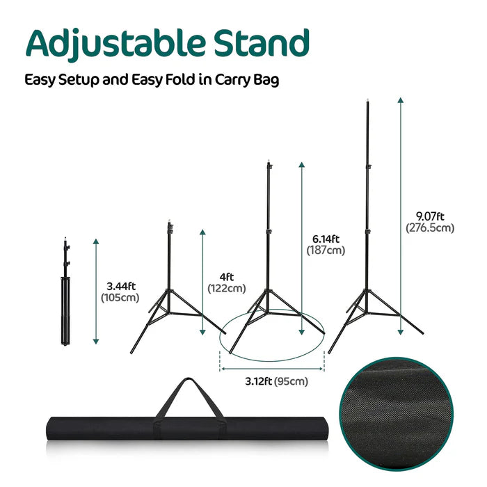 Kate Light-duty 6.5x6.5ft-10x10ft Black Aluminum Backdrop Stand (3cm Thick)