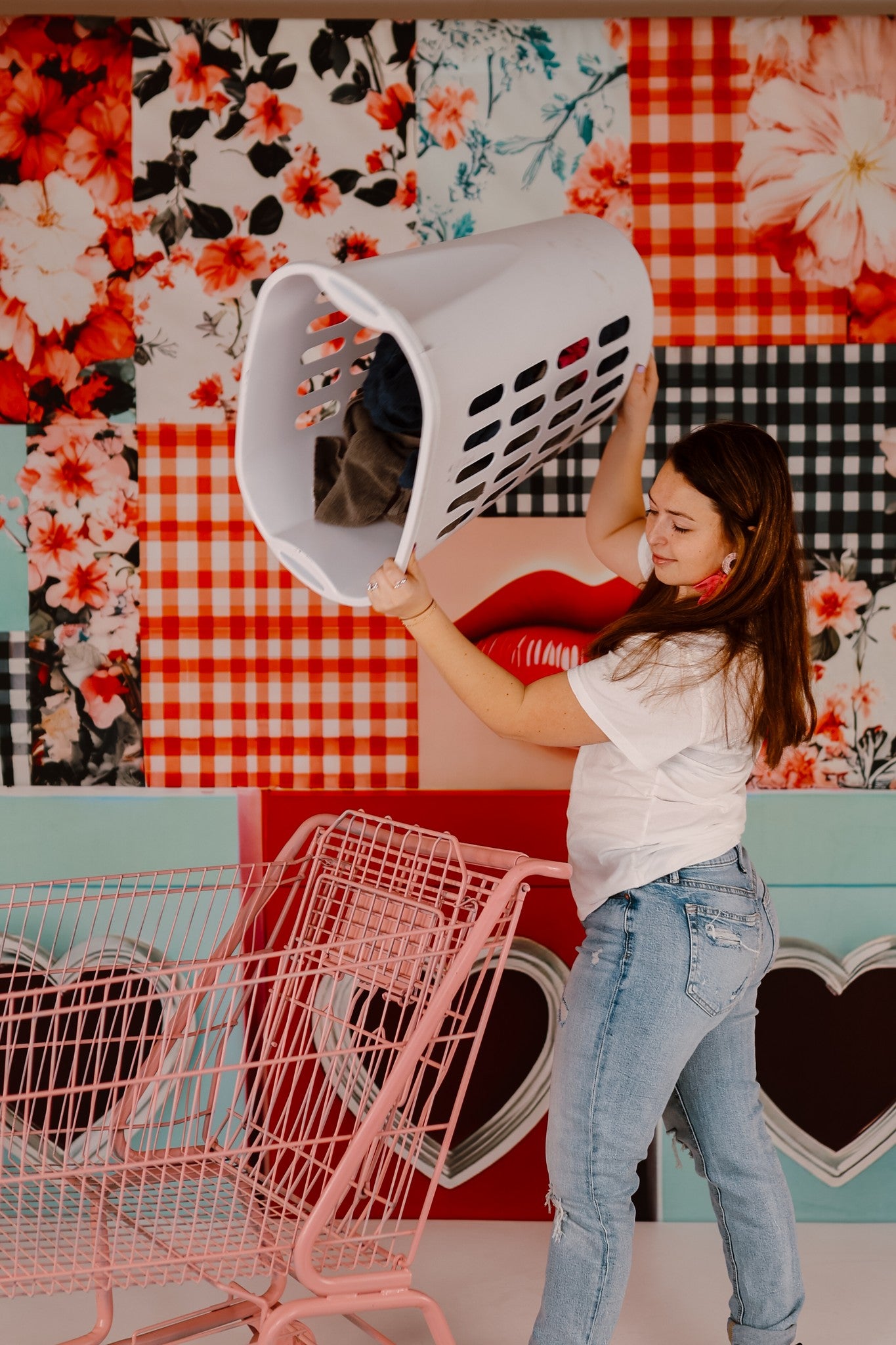 Kate Valentine's Day Laundromat Backdrop Designed by Mini MakeBelieve - Kate Backdrop AU