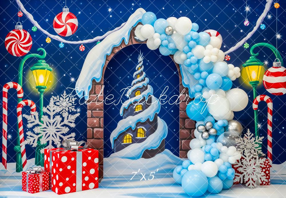 Kate Christmas Arch Balloons Candy Cane Backdrop Designed by Patty Roberts