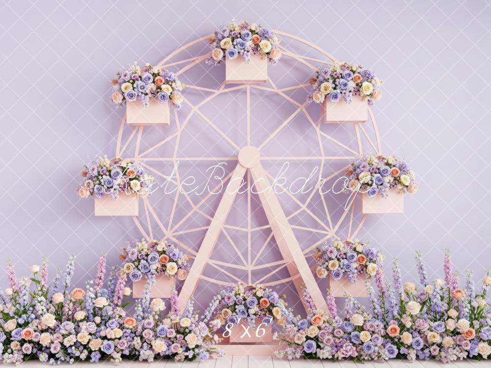 Kate Ferris Wheel Floral Lavender Backdrop Designed by Patty Roberts