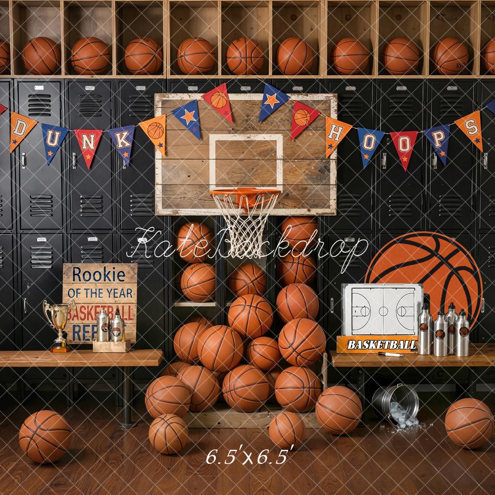 Kate Basketball Locker Room Hoop Benches Backdrop Designed by Emetselch