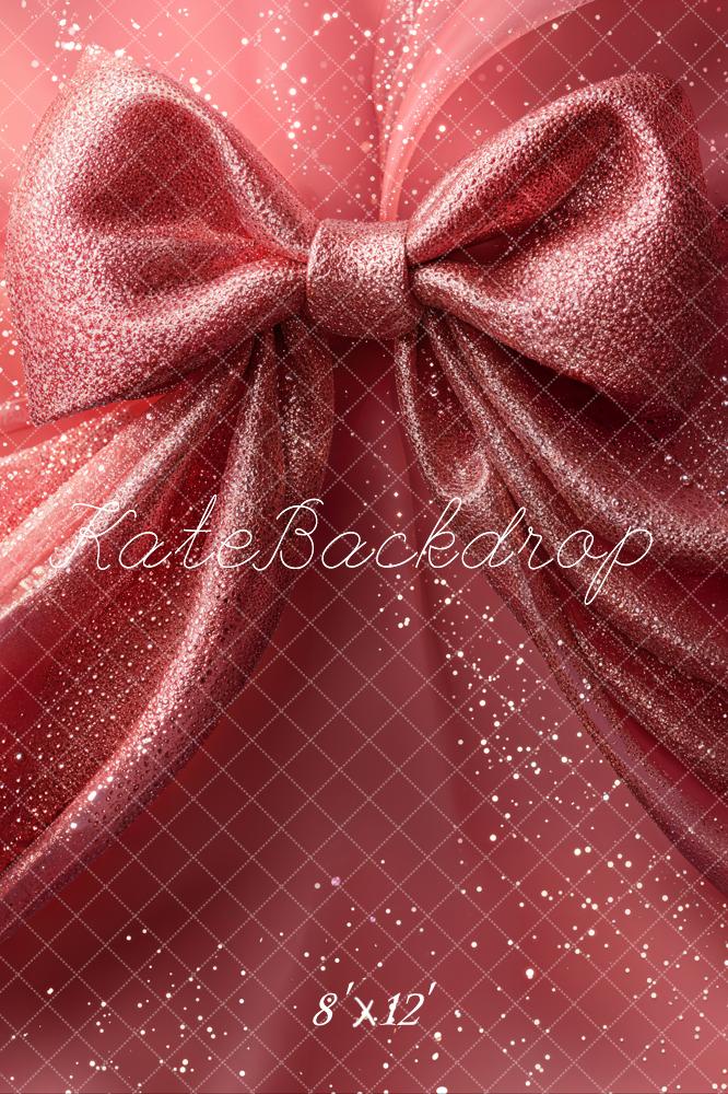 Kate Pink Glitter Bow Backdrop Designed by Emetselch
