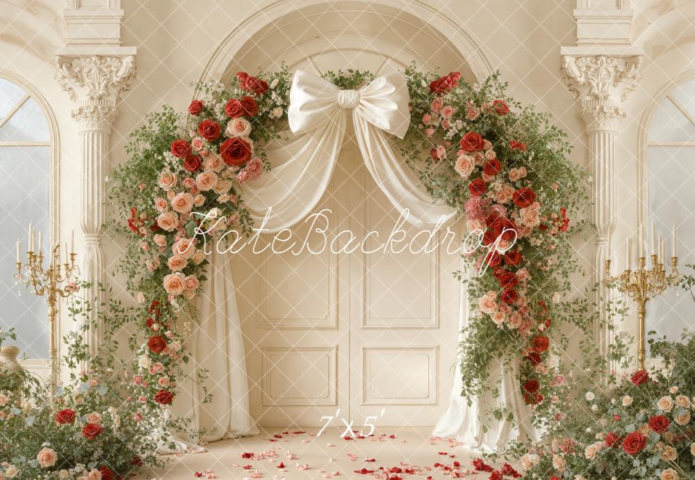 Kate Wedding Bow Roses Backdrop Designed by Emetselch