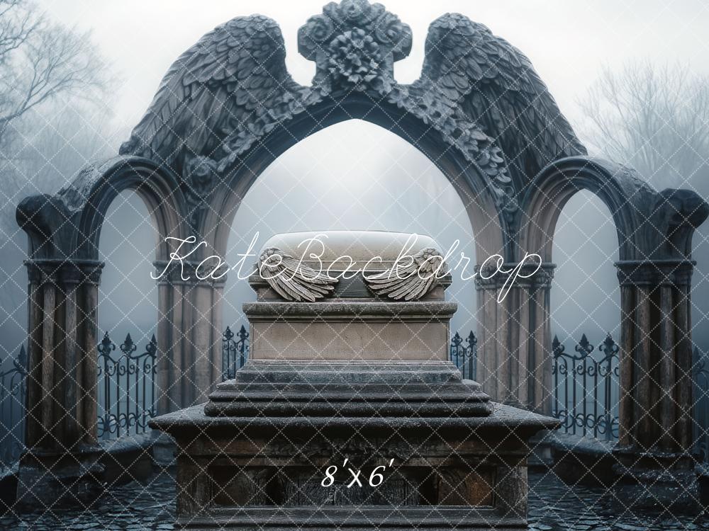 Kate Gothic Columns Angel Wings Misty Backdrop Designed by Mini MakeBelieve