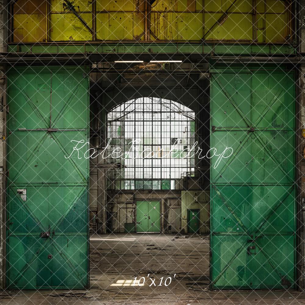 Kate Industrial Green Metal Warehouse Backdrop Designed by Emetselch