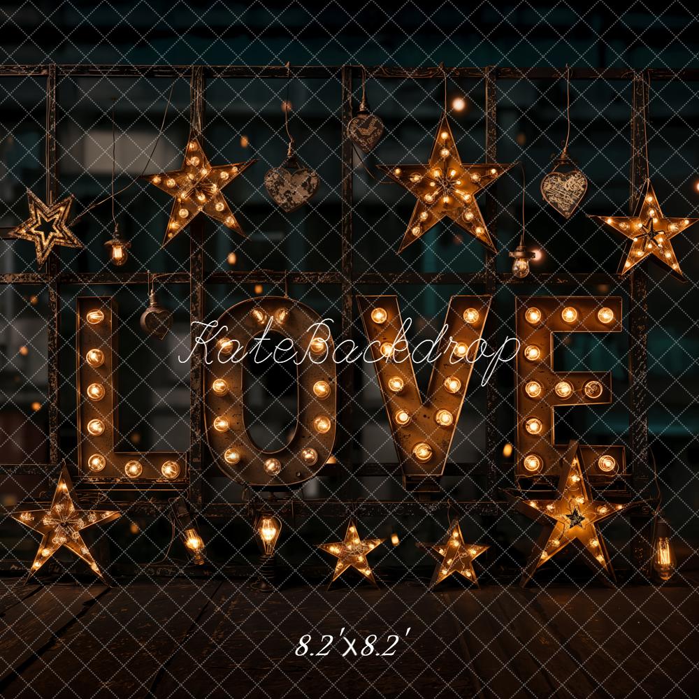 Kate Love Marquee Letters Star Lights Backdrop Designed by Emetselch