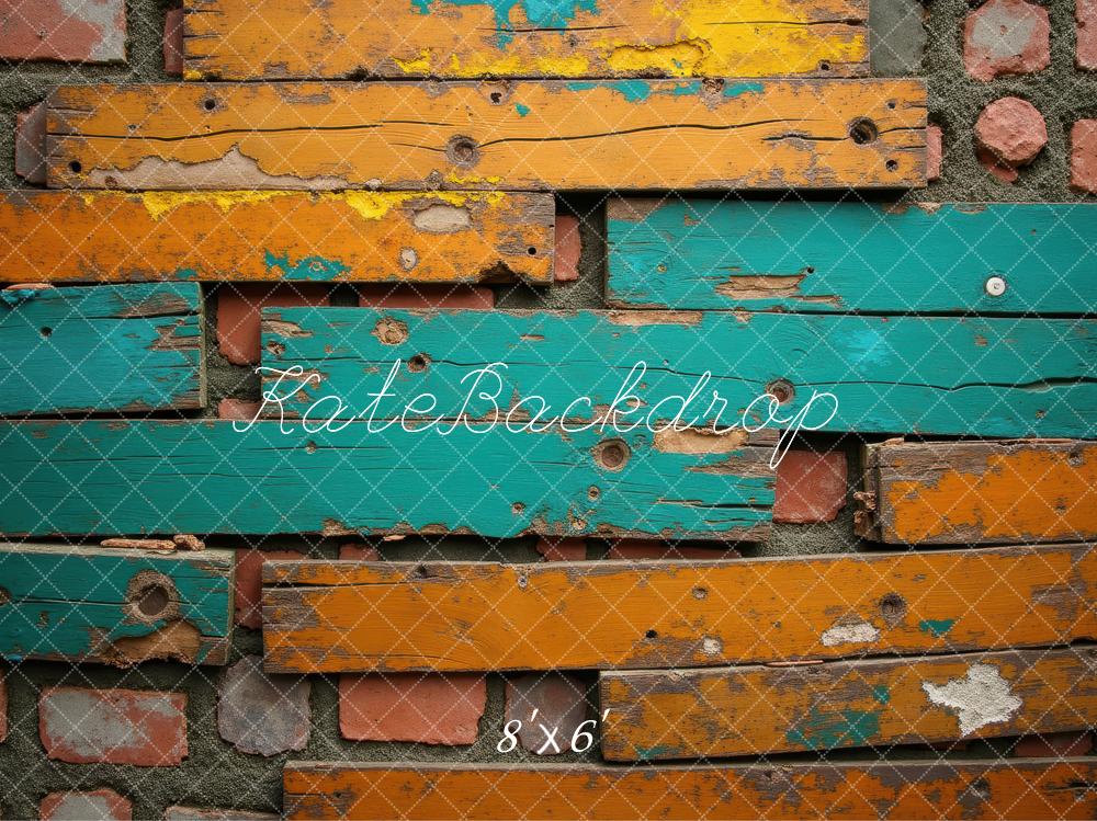 Kate Vintage Wall Brick Timber Backdrop Designed by Laura Bybee - Kate Backdrop AU