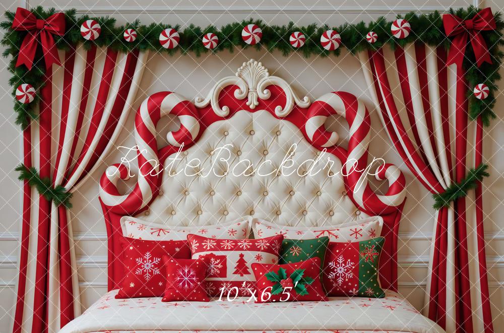 Kate Christmas Striped Curtains Headboard Backdrop Designed by Mini MakeBelieve - Kate Backdrop AU