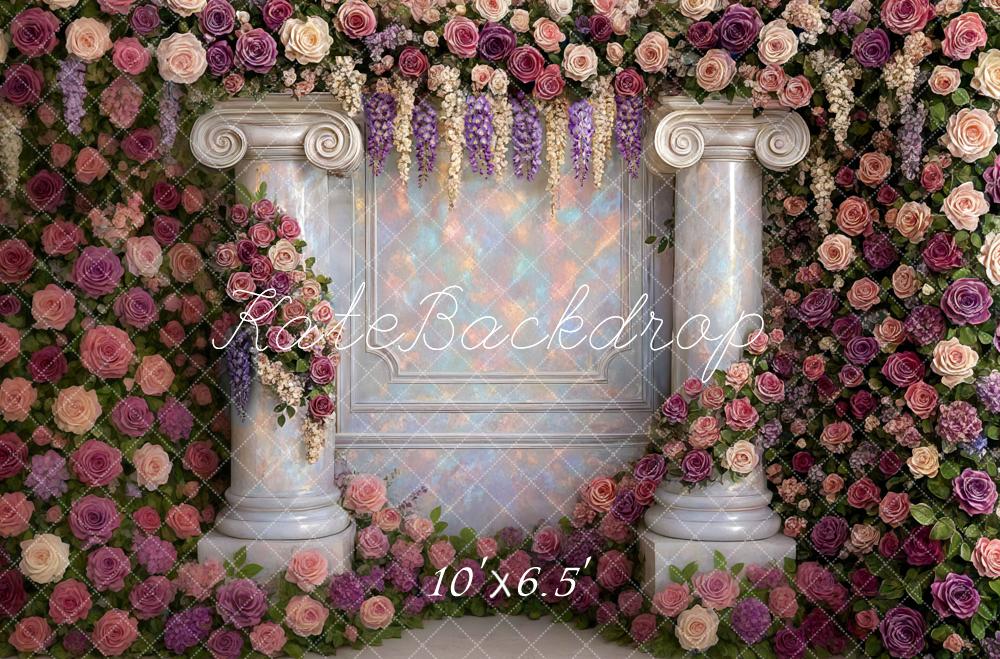 Kate Spring Flower Columns Wall Backdrop Designed by Mini MakeBelieve