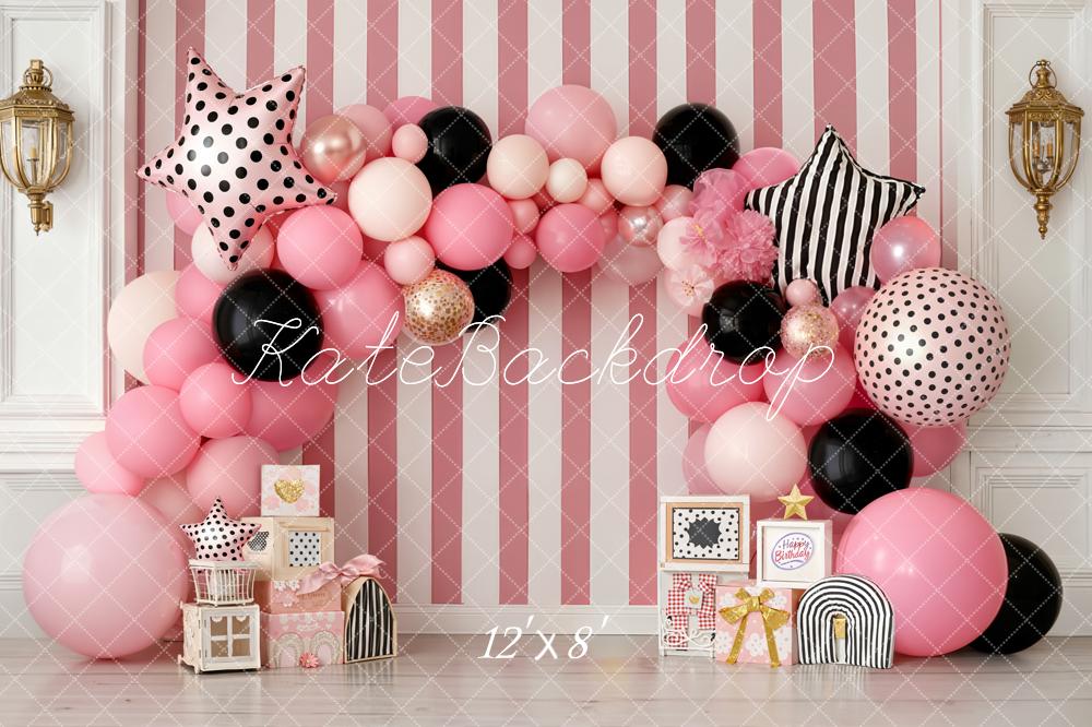 Kate Pink Balloon Cake Smash Backdrop Designed by Emetselch