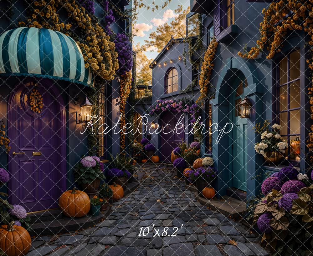 Kate Halloween Cobblestone Street Backdrop Designed by Chain