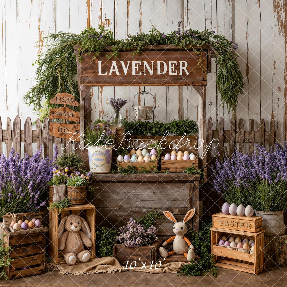 Kate Easter Lavender Stand Eggs Backdrop Designed by Emetselch
