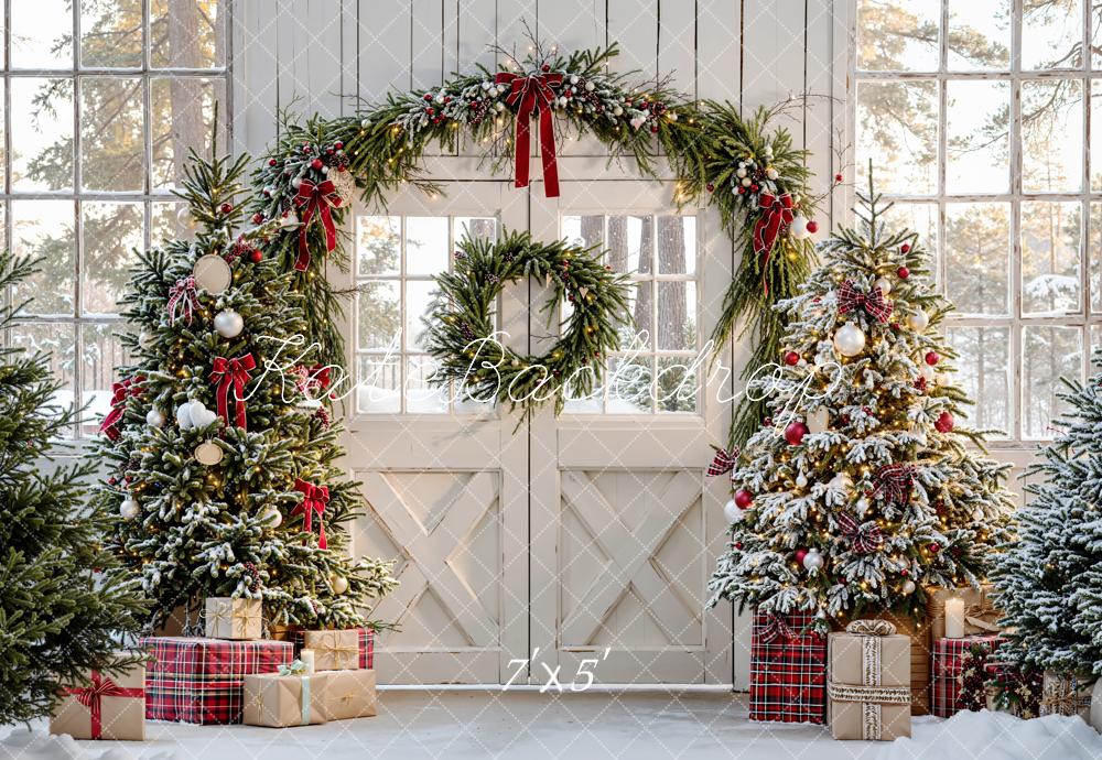 Kate Christmas Tree Arch Presents Snowy Backdrop Designed by Emetselch