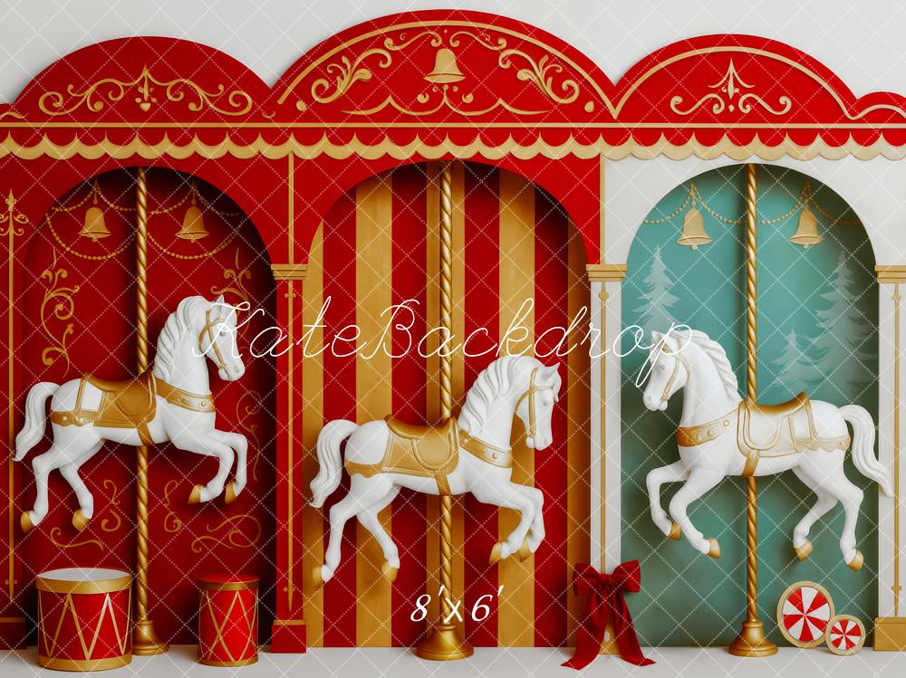 Kate Carousel Horses Circus Backdrop Designed by Patty Roberts - Kate Backdrop AU