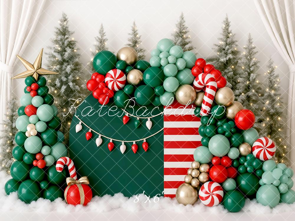 Kate Christmas Balloon Trees Backdrop Designed by Mini MakeBelieve - Kate Backdrop AU