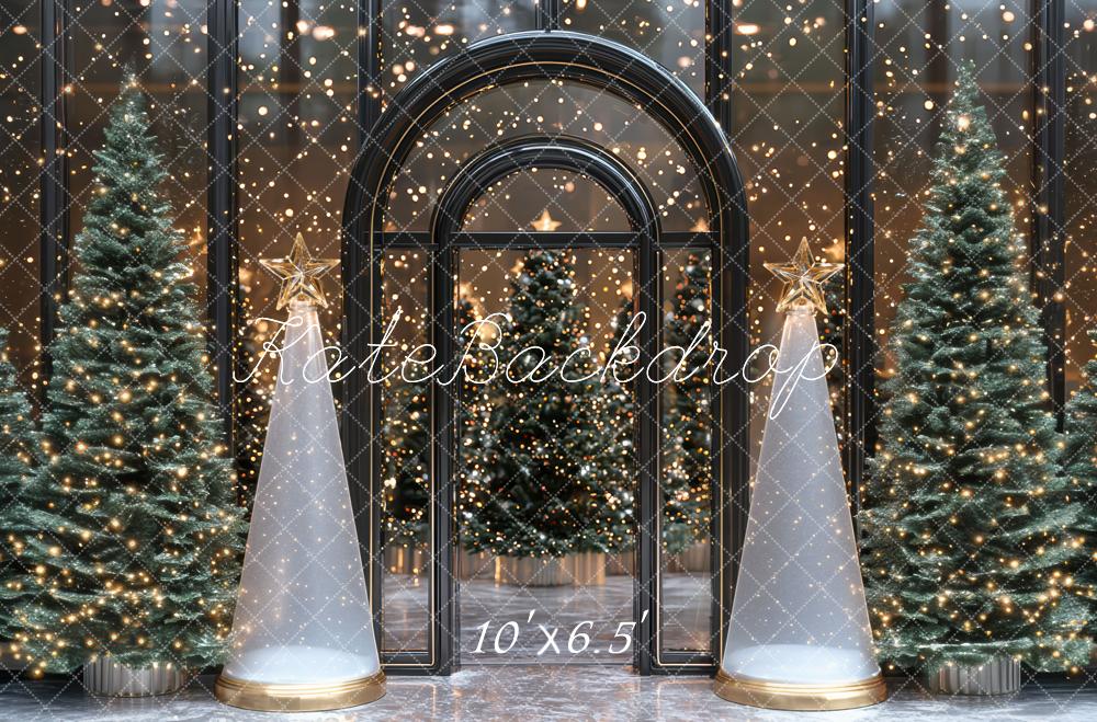 Kate Christmas Archway Pine Trees Backdrop Designed by Mini MakeBelieve - Kate Backdrop AU